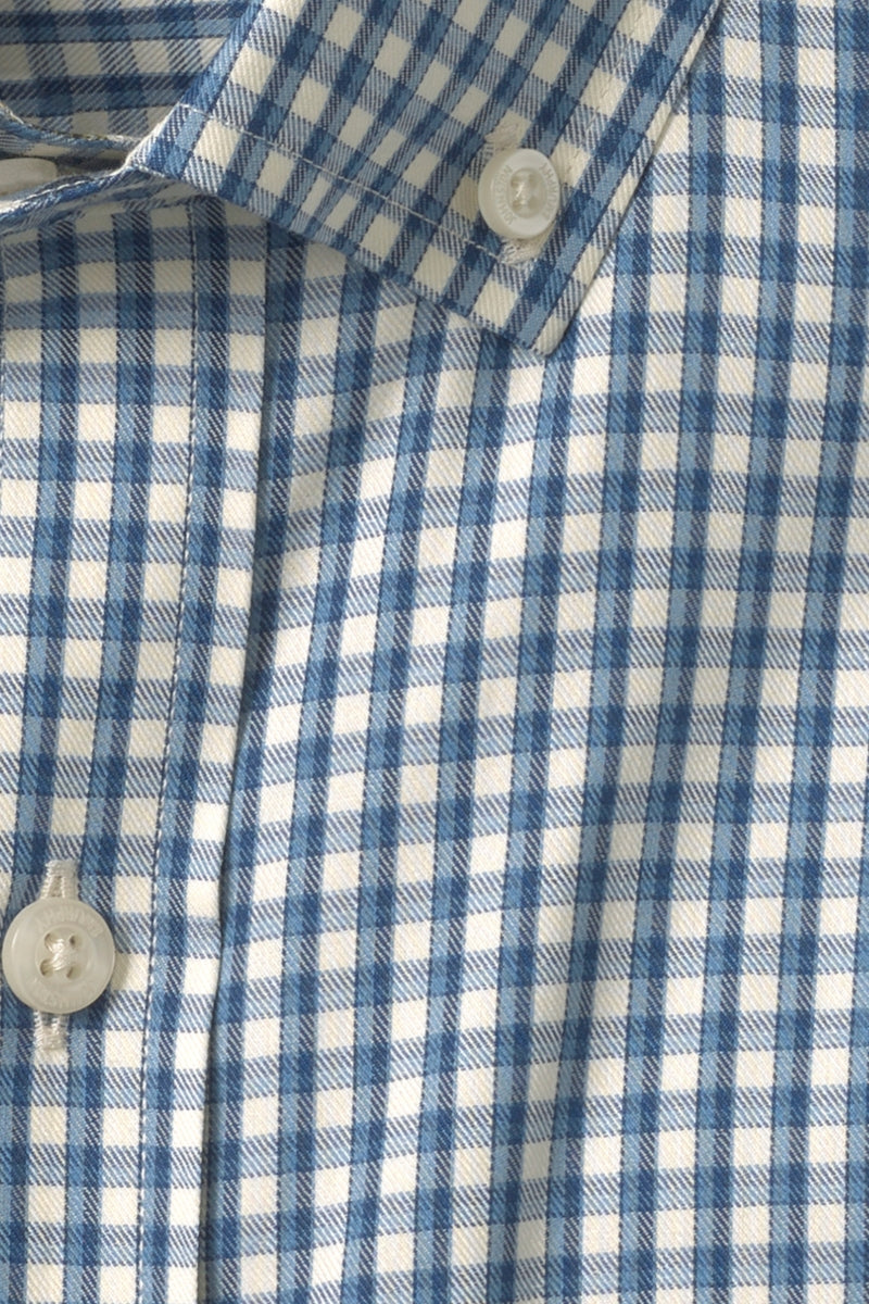 Wholesale,Johnston & Murphy, Johnston & Murphy Navy Outlined Grid Four-way Stretch Shirt, Blue, Large-47-TagL