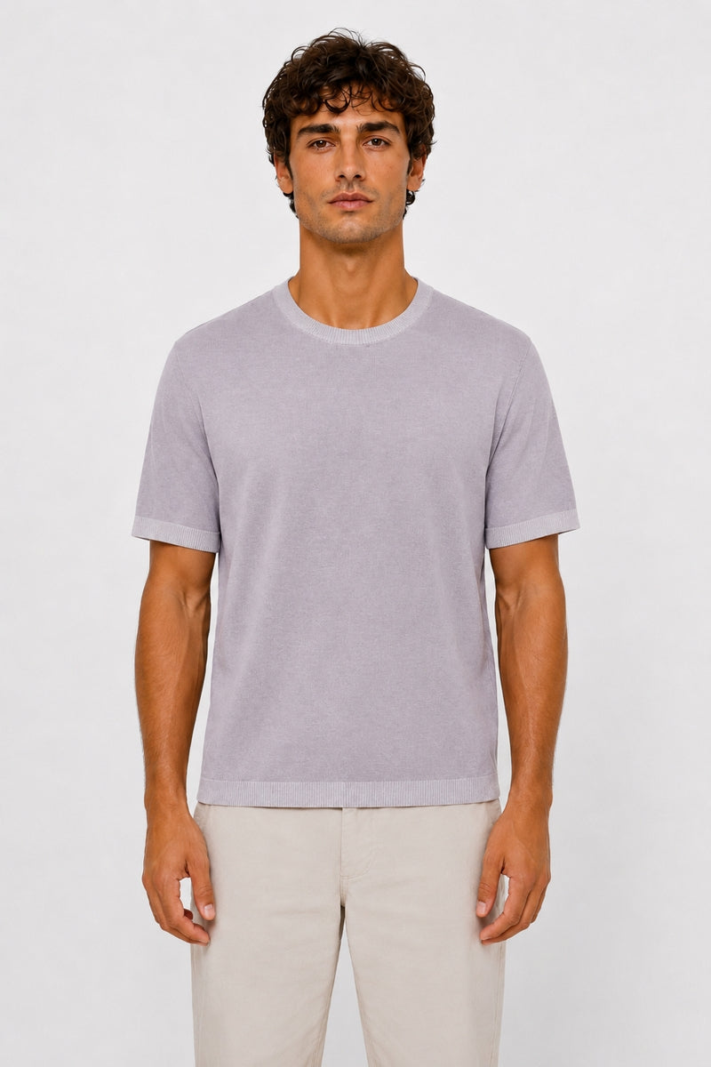 Wholesale,Luchiano Visconti, Luchiano Visconti Lilac Double Faced Knit T-Shirt, Purple, Extra Extra Large-48-TagXXL