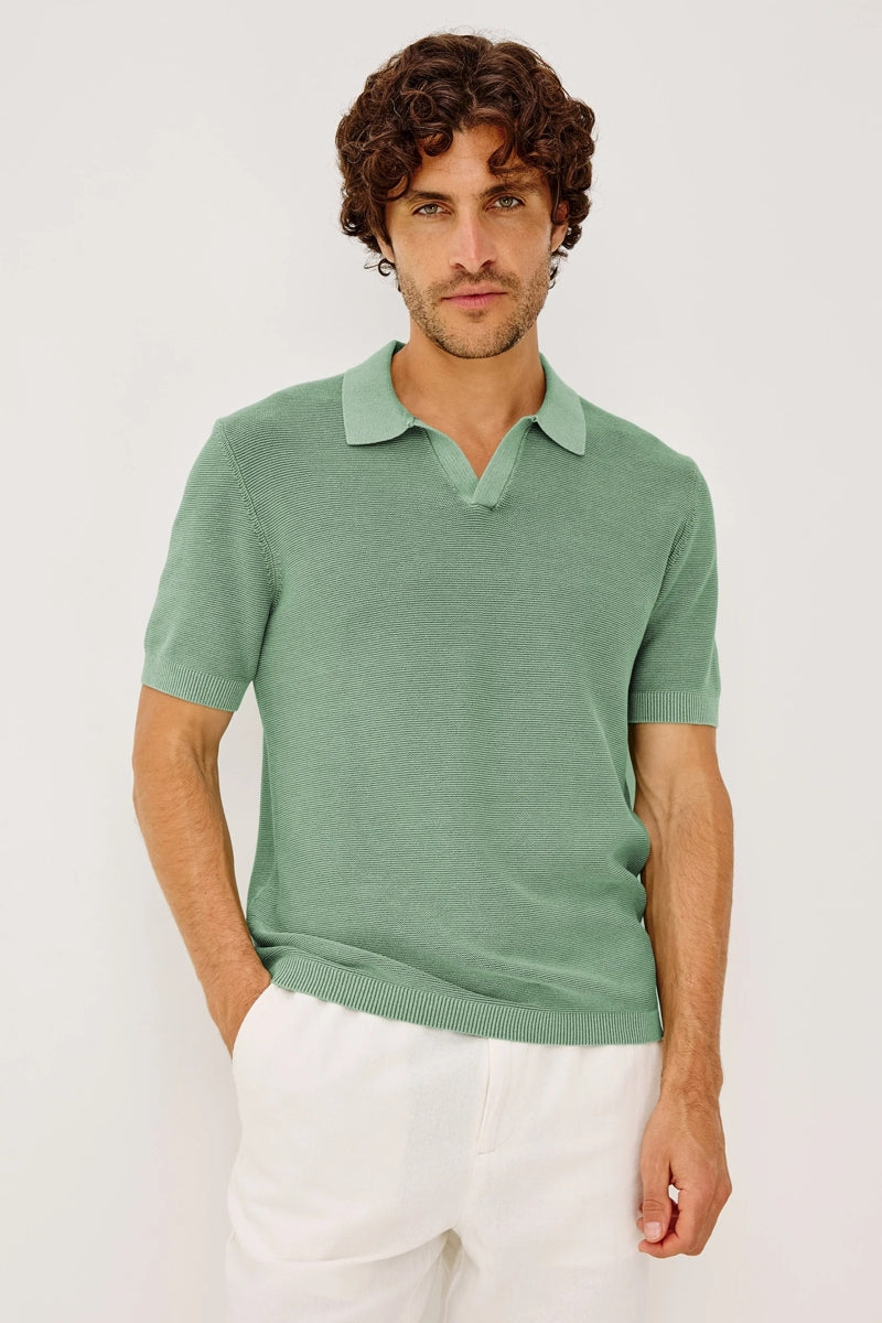 Wholesale,Rails, Rails Green Ribbed Knit Textured Polo, Green, Medium-42-TagMLarge-45-TagLExtra Large-48-TagXL