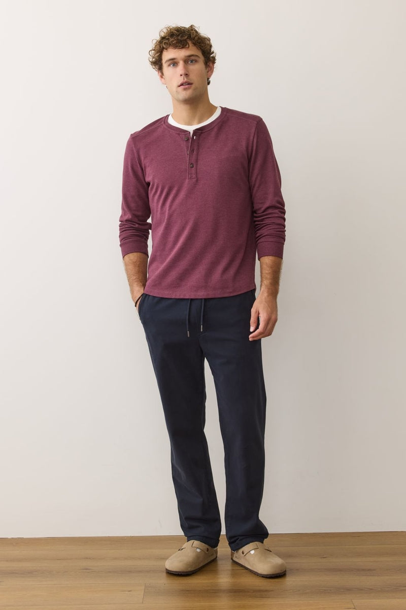 Wholesale,Marine Layer, Marine Layer Fig Stretch Henley, Purple, Small-41-TagSMedium-44-TagMLarge-47-TagLExtra Large-50-TagXLExtra Extra Large-52-TagXXL