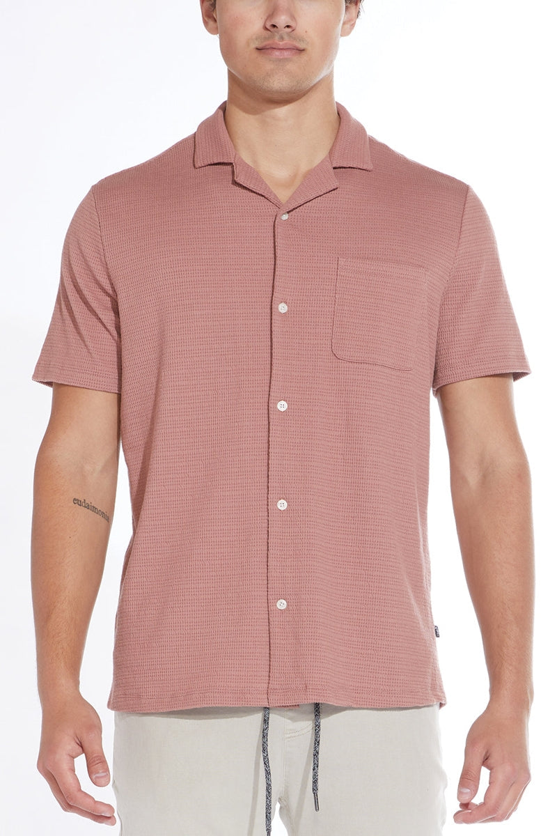 Wholesale,Civil Society, Civil Society Light Brown Matelassé Knit Textured Shirt, Brown, Medium-42-TagM