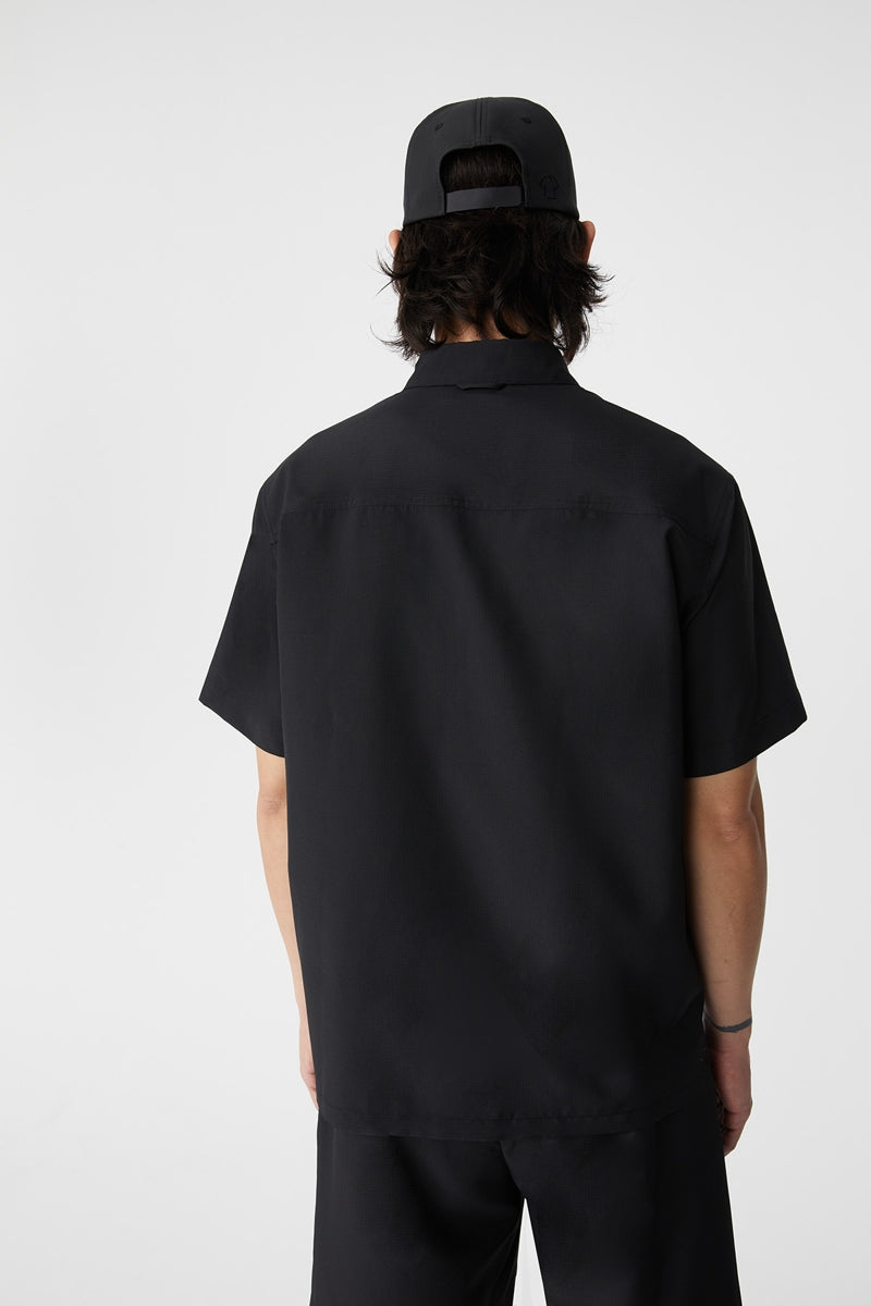 Direct From Brand,FYNE, FYNE Black Anti-UV Function Performance Short Sleeve Shirt, Black, Large-46-TagL