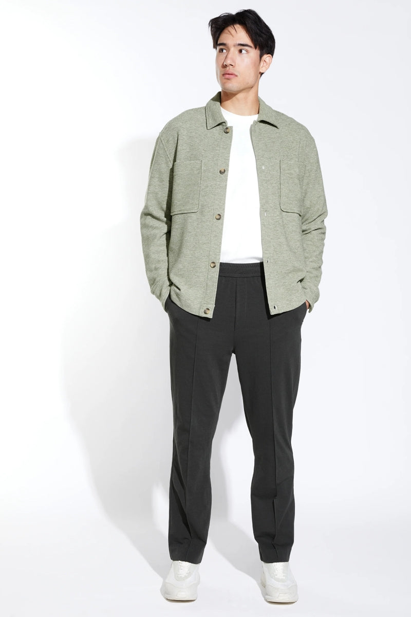 Wholesale,Civil Society, Civil Society Heather Sage Rib Textured Knit Overshirt, Green, Large-46-TagL