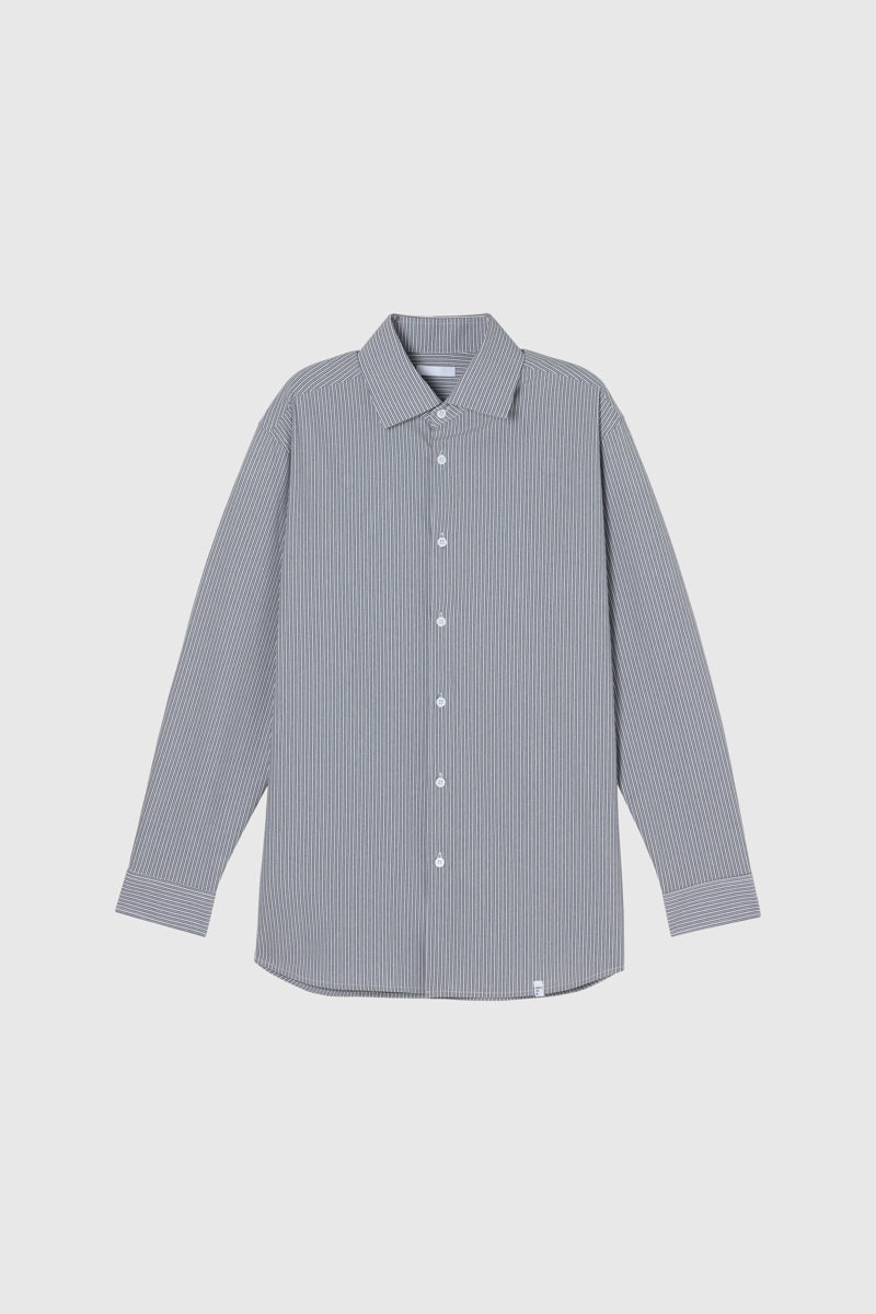 Direct From Brand,FYNE, FYNE Navy/White Stripe Moisture Absorption Shirt, Blue, Medium-42-TagM