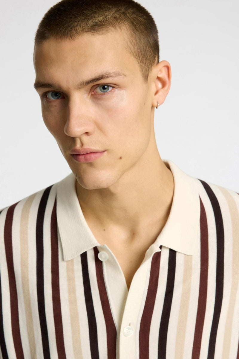 Wholesale,Selected Homme, Selected Homme Cream with Multi Striped Knitted Shirt, Cream, Small-40-TagSMedium-42-TagMLarge-44-TagLExtra Large-46-TagXLExtra Extra Large-49-TagXXL