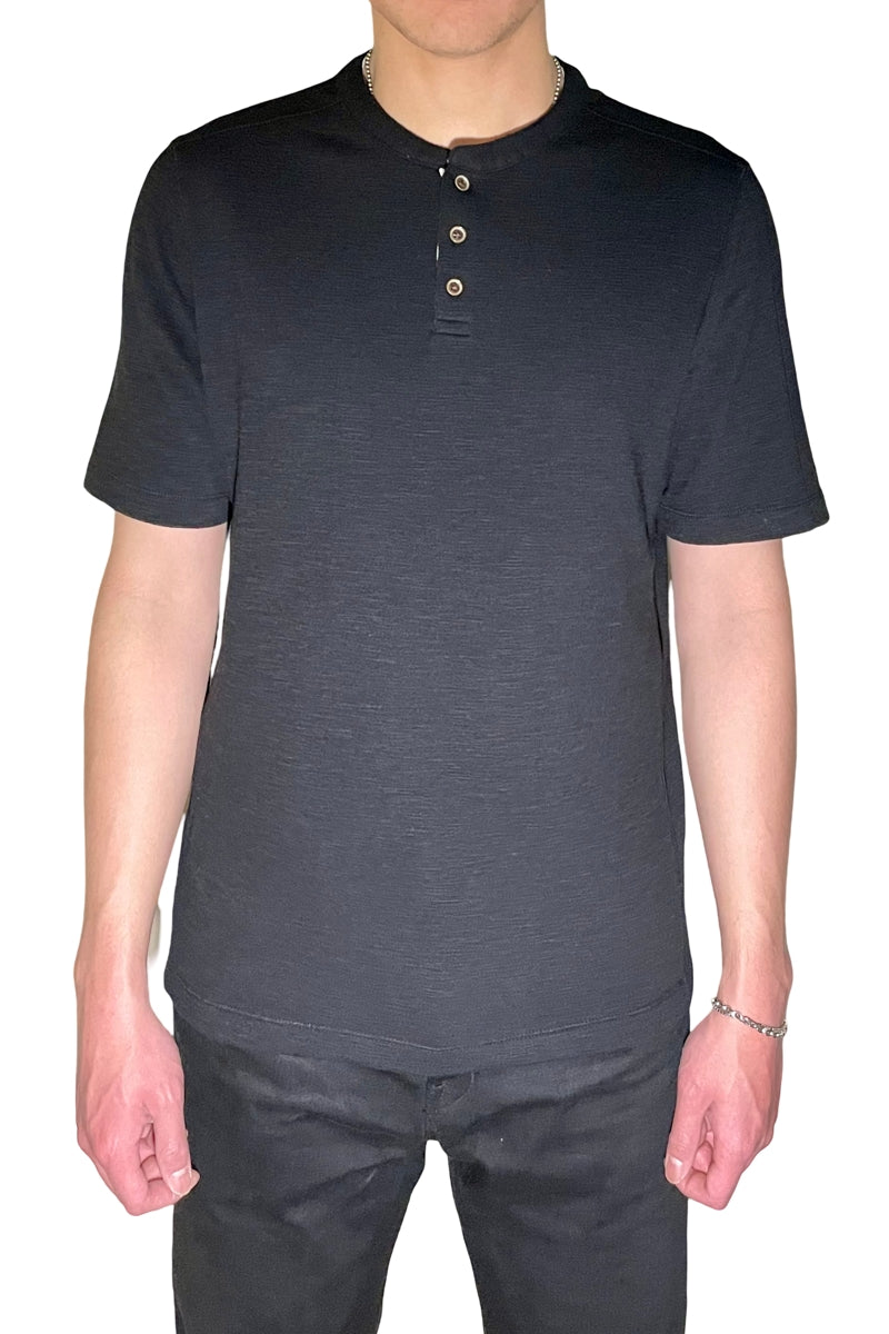 Wholesale,Nicoby Age of Wisdom, Nicoby Age of Wisdom Black Textured Henley with Contrast Trim, Black, Small-40-TagSMedium-42-TagMLarge-44-TagLExtra Large-48-TagXLExtra Extra Large-50-TagXXL