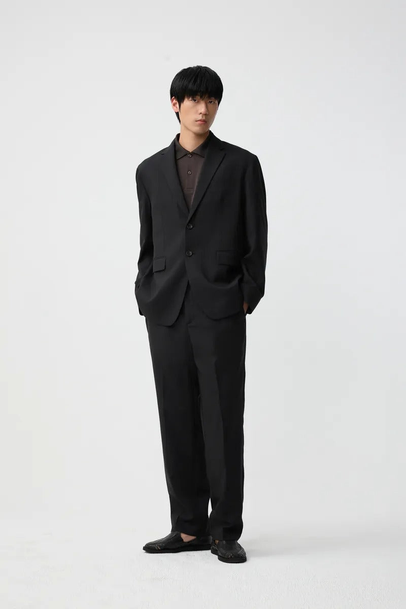 Direct From Brand,FYNE, FYNE Black Linen Feel Half-Lined Blazer, Black, Medium-44-TagMLarge-46-TagL