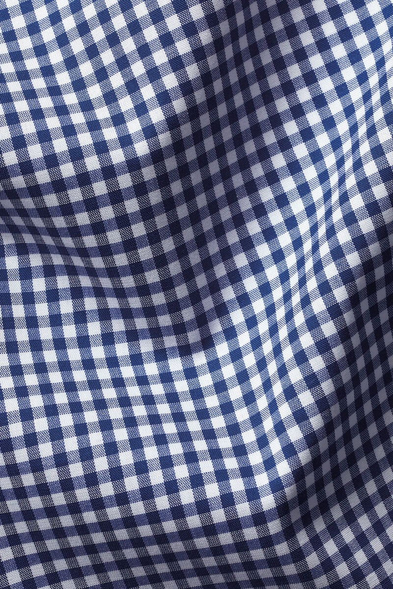 Wholesale,Charles Tyrwhitt, Charles Tyrwhitt Royal Blue Gingham Poplin Check Stretch Shirt, Blue, Extra Large-50-TagXL