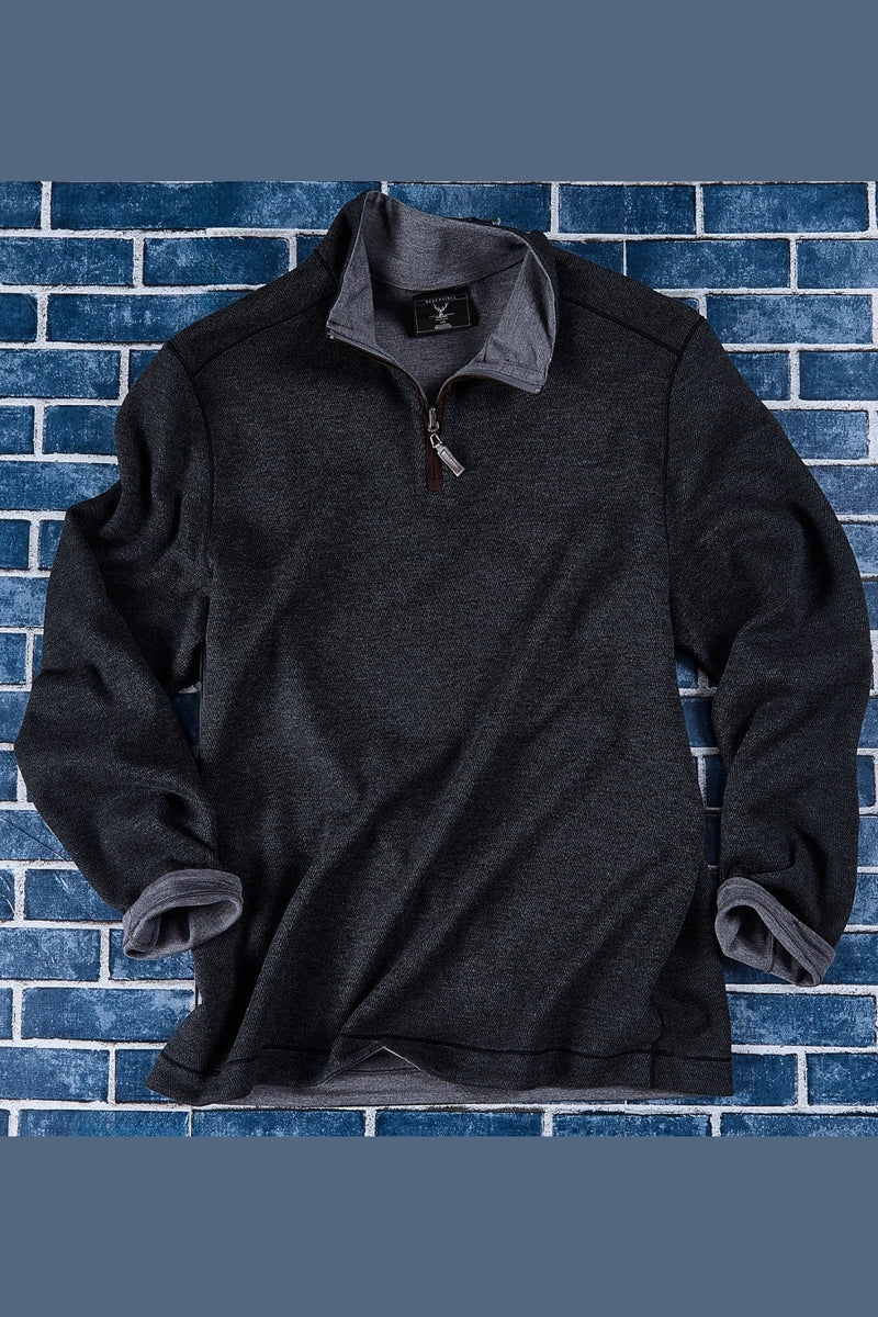Wholesale,Nicoby Age of Wisdom, Nicoby Age of Wisdom Black Herringbone Qtr Zip Pullover, Black, Medium-43-TagM