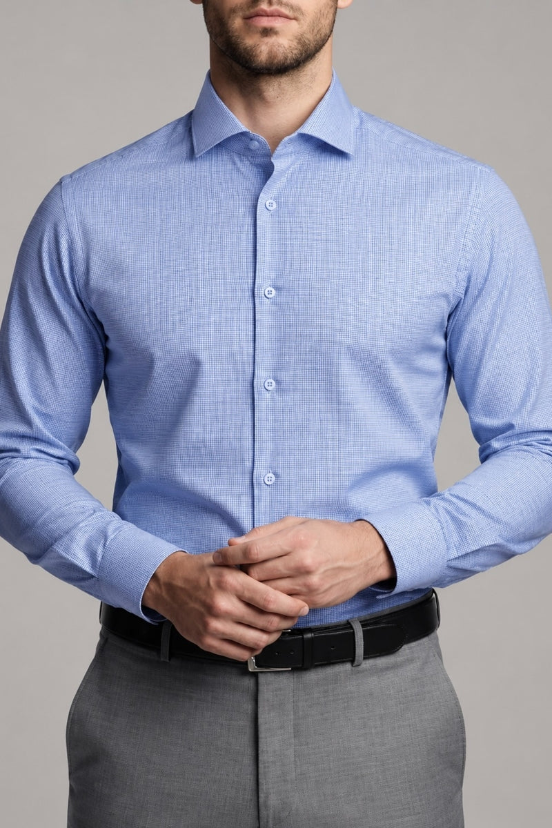 Wholesale,Tahari, Tahari Light Blue Cotton Textured Shirt, Blue, Extra Large-49-TagXL