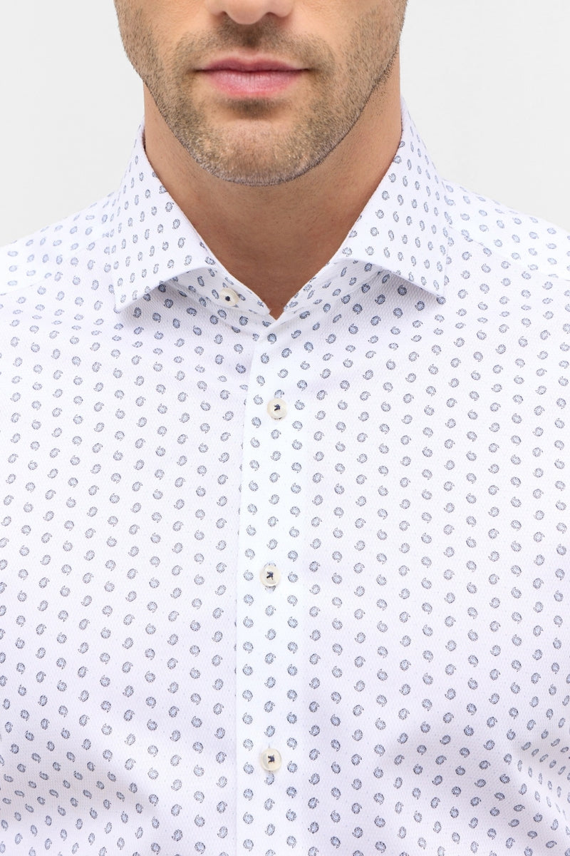 Wholesale,1863 by Eterna, 1863 by Eterna White with Micro Paisley Print Modern Fit Shirt, White, Medium-45-Tag15.5