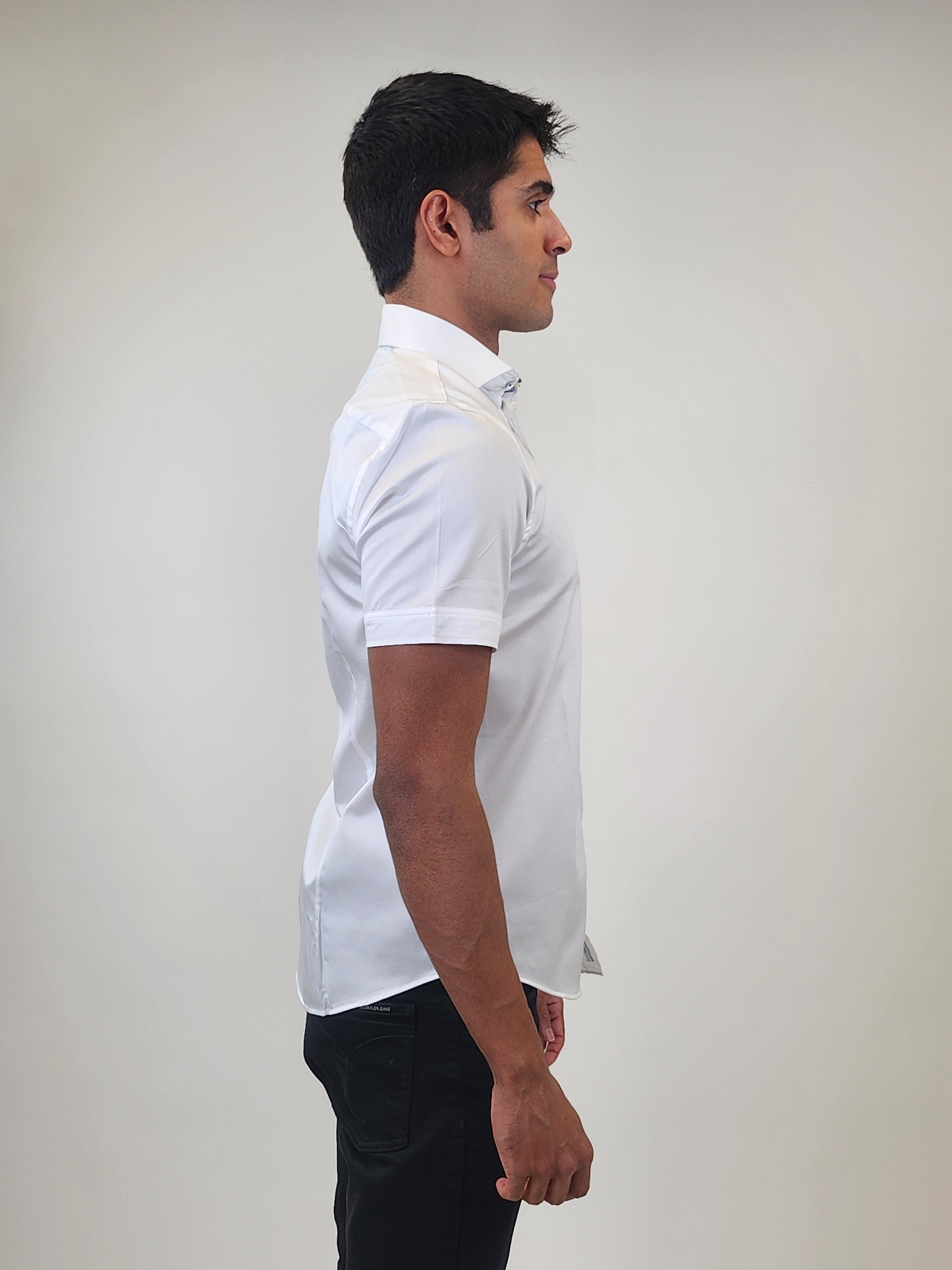Brand Partner,R2 Amsterdam, R2 Amsterdam White Short Sleeve 100% Organic Cotton Shirt, White, Small-40-Tag38