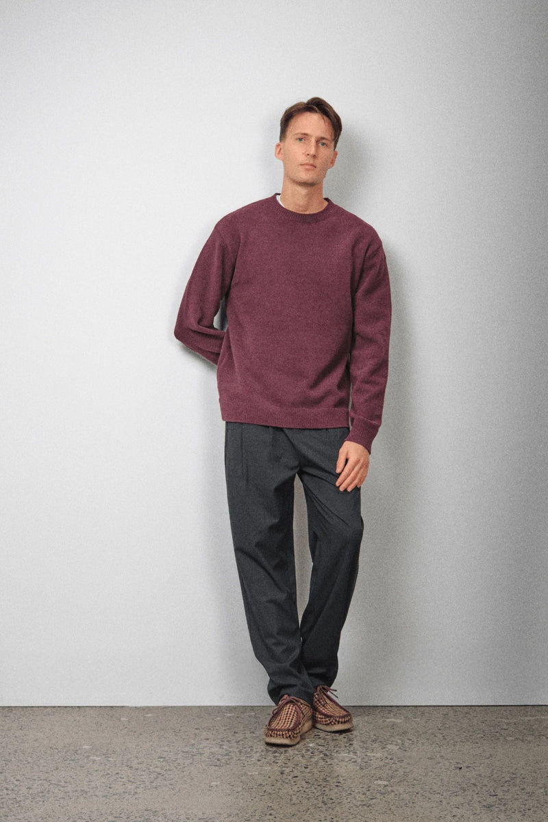 Wholesale,Kuwalla, Kuwalla Fig Textured Knit Crewneck Sweater, Purple, Small-41-TagSMedium-43-TagMExtra Large-47-TagXLExtra Extra Large-49-TagXXLLarge-45-TagL