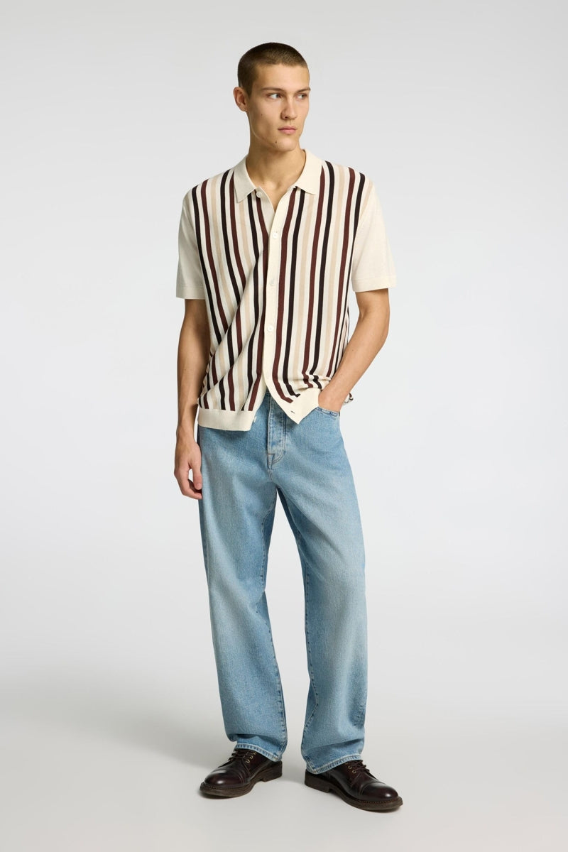 Wholesale,Selected Homme, Selected Homme Cream with Multi Striped Knitted Shirt, Cream, Small-40-TagSMedium-42-TagMLarge-44-TagLExtra Large-46-TagXLExtra Extra Large-49-TagXXL
