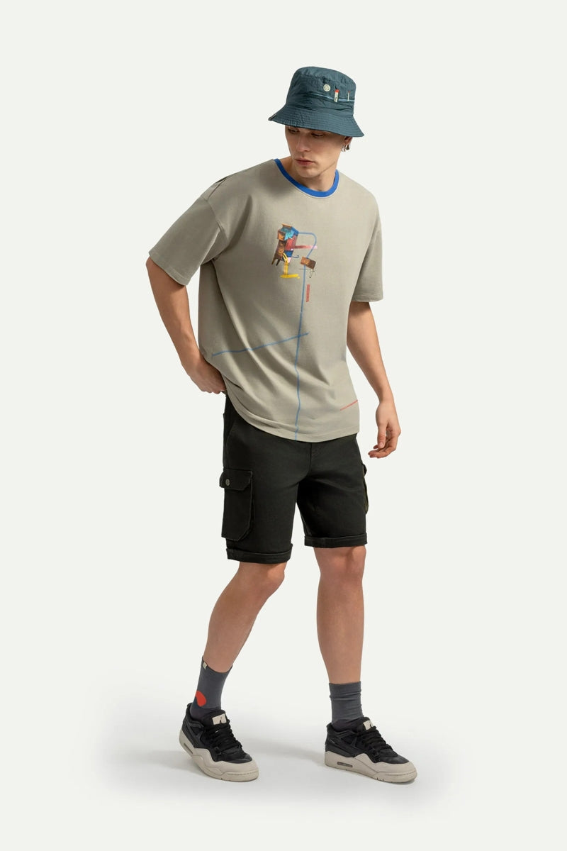 Wholesale,KAFT, KAFT Grey with Blue Contrast Kitted Graphic T-Shirt, Green, Small-41-TagSMedium-44-TagMExtra Extra Large-51-TagXXL