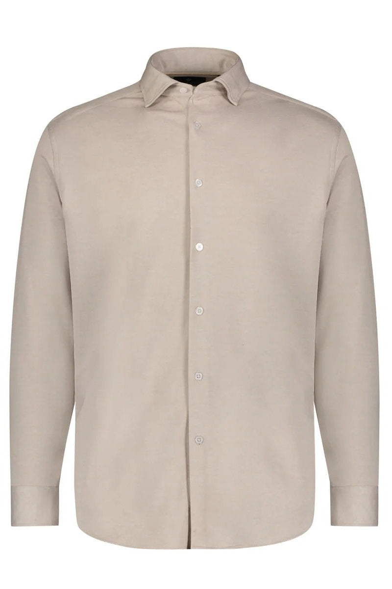 Wholesale,Luchiano Visconti, Luchiano Visconti Taupe All Way Stretch Micro Melange Knit Shirt, Tan, Large-47-TagL