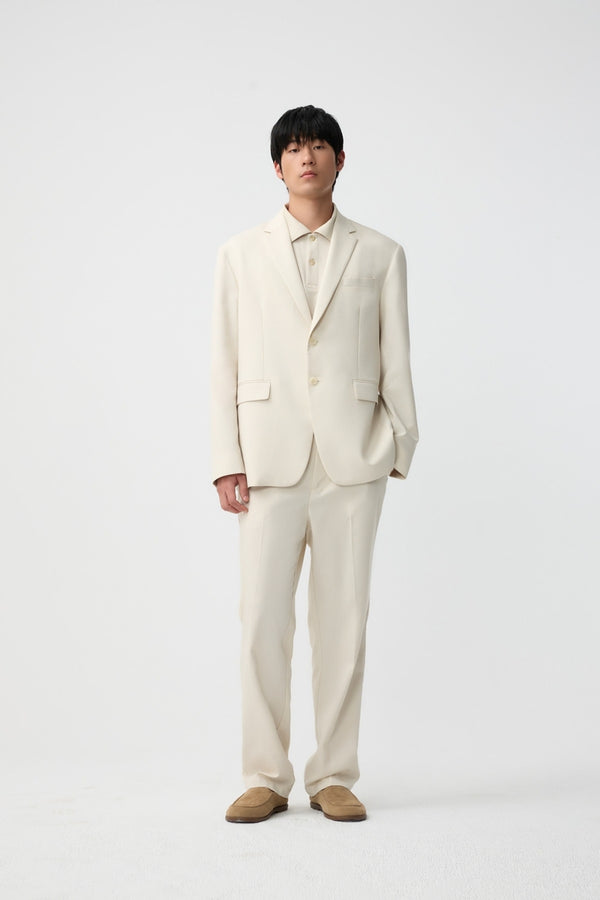 FYNE Off-White Linen Feel Half-Lined Blazer