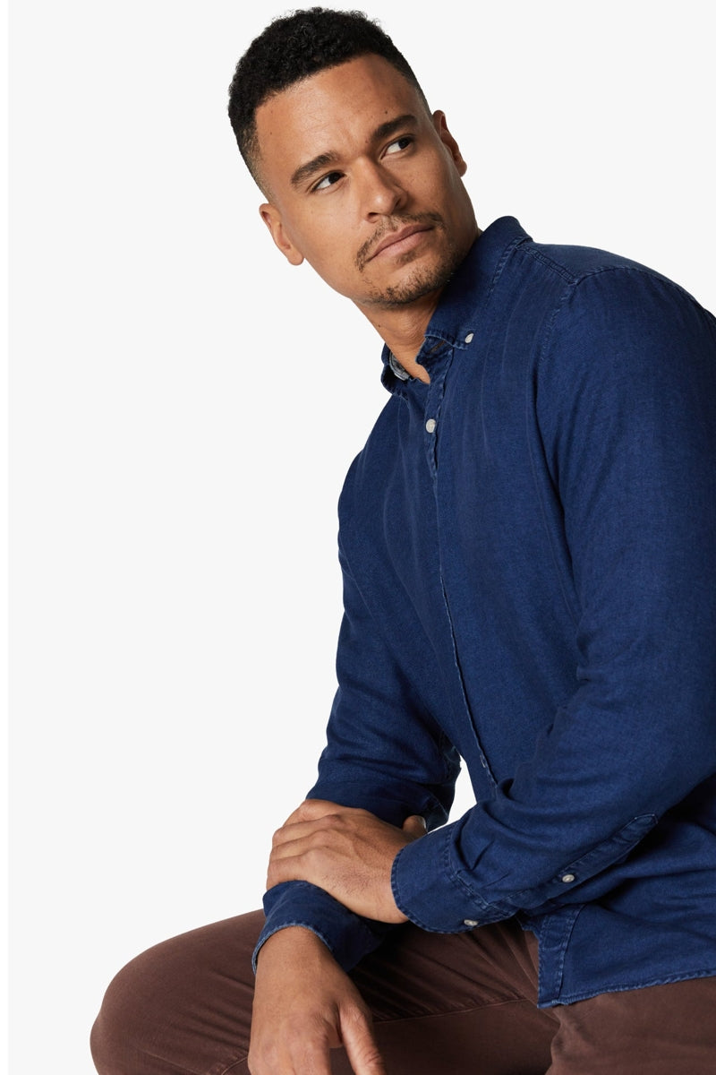 Wholesale,34 Heritage, 34 Heritage Mid Indigo Denim Shirt, Blue, Medium-45-TagM