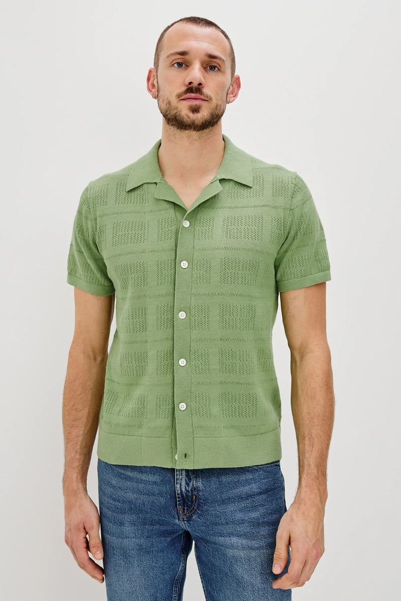 Wholesale,Rails, Rails Matcha GeoTextured Knit Shirt, Green, Medium-43-TagMLarge-45-TagLExtra Large-47-TagXL