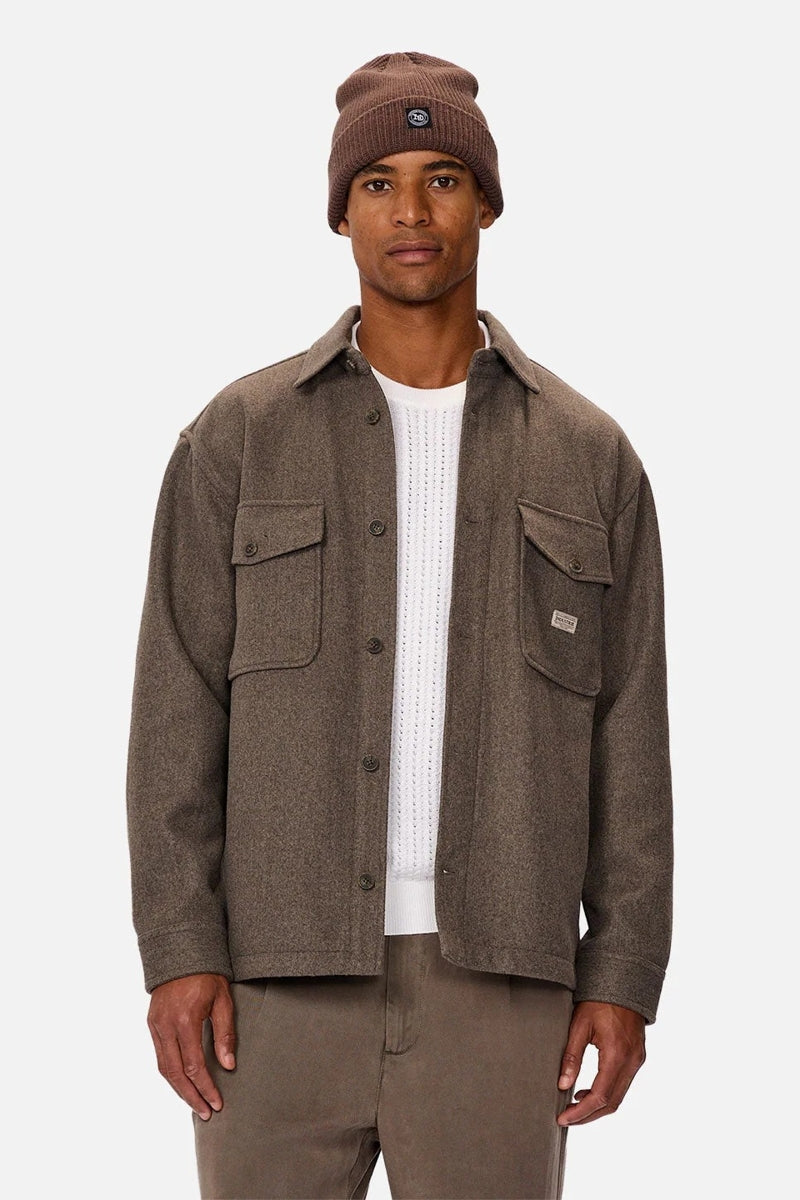 Wholesale,INDUSTRIE AUSTRALIA, INDUSTRIE AUSTRALIA Mid Brown Brushed Shacket, Brown, Small-44-TagSExtra Large-50-TagXL