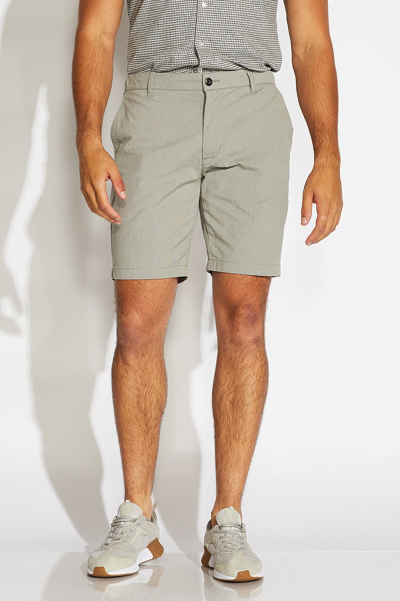 Civil Society Grey Micro Stripe Cotton Blend 8" Shorts