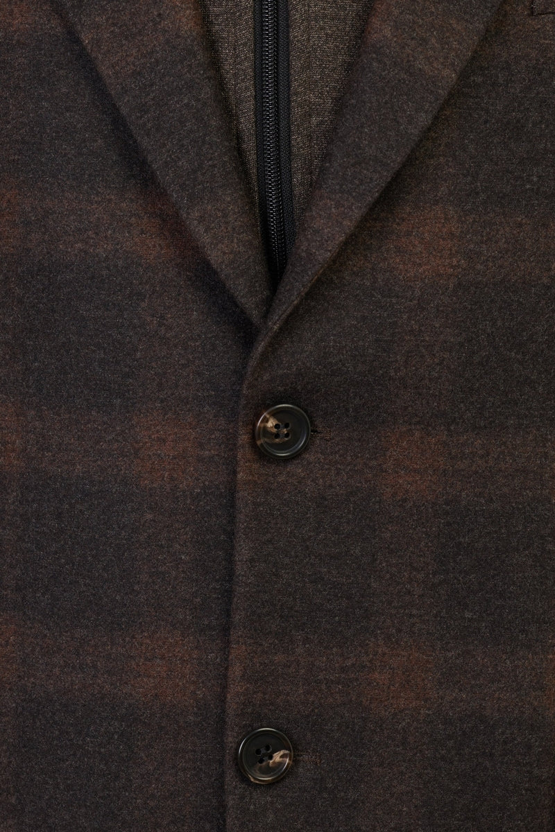 Wholesale,Luchiano Visconti, Luchiano Visconti Brown Wool-Touch Melange Knit Hybrid Blazer, Brown, Small-38-Tag38Medium-40-Tag40Large-42-Tag42Large-44-Tag44