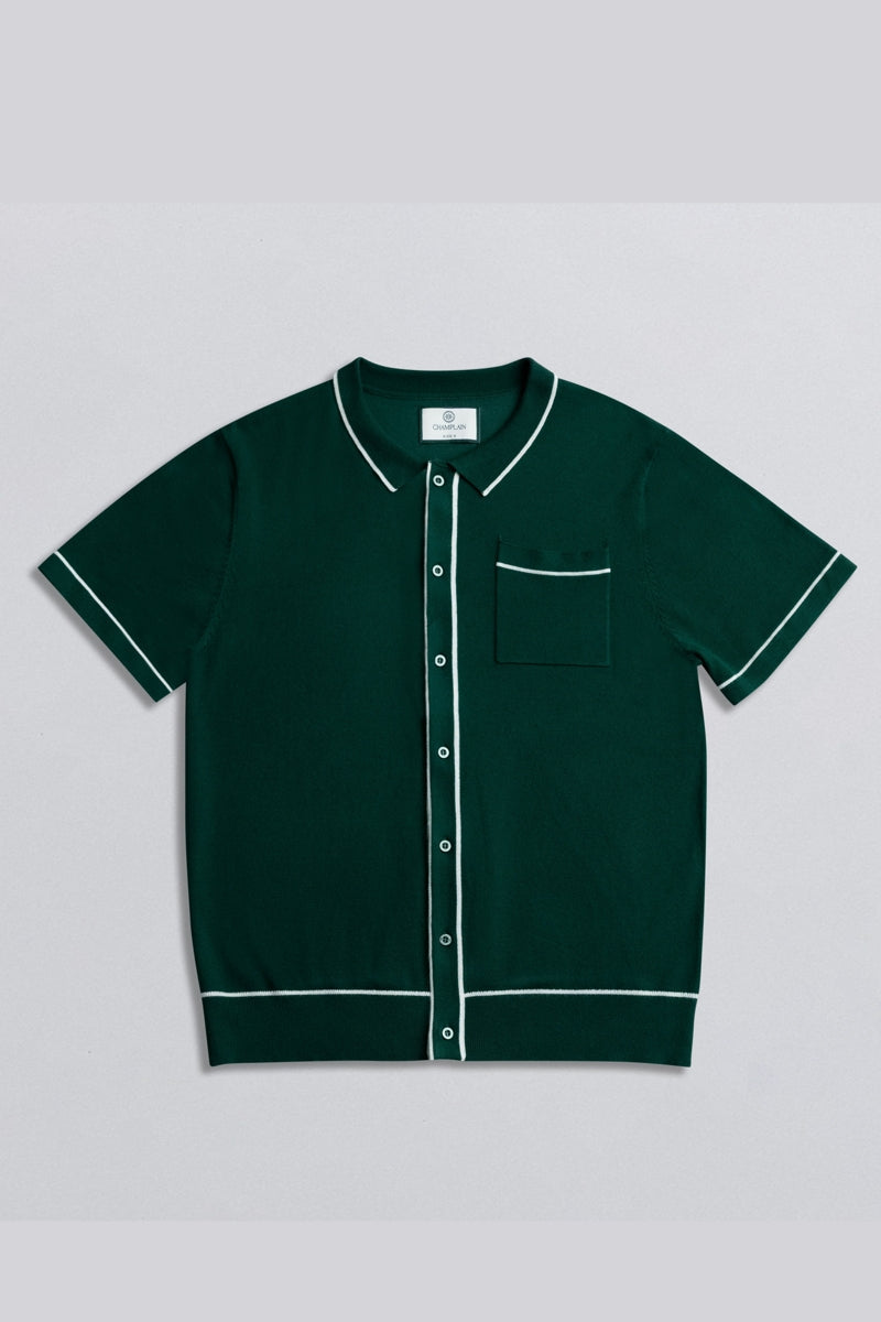 Wholesale,Champlain, Champlain Green Knit Button Down Polo Shirt, Green, Medium-42-TagMLarge-44-TagLExtra Large-46-TagXLExtra Extra Large-48-TagXXL