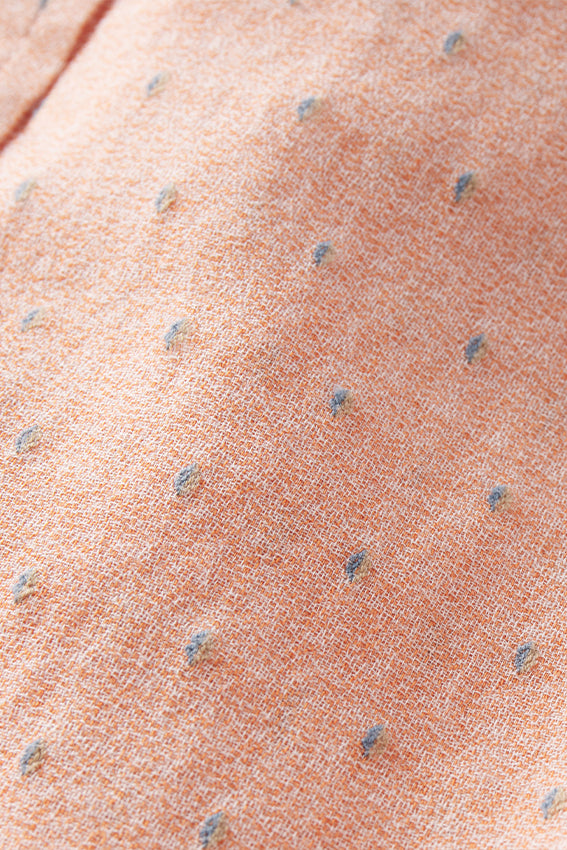 Wholesale,The Normal Brand, The Normal Brand Pastel Orange Dobby Short Sleeve Button Up Shirt, Orange, Small-38-TagS
