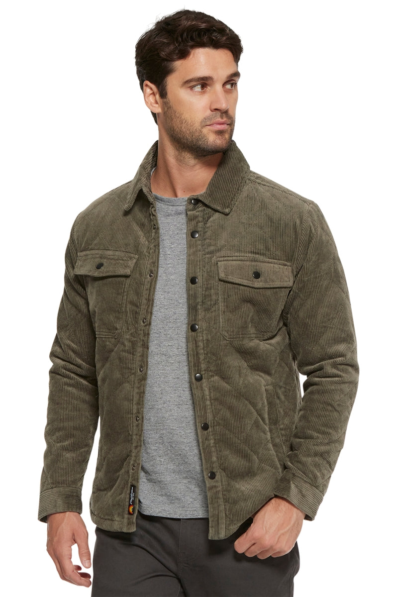 Wholesale,Flag & Anthem, Flag & Anthem Olive Flannel Lined Quilted Corduroy Jacket, Green, Extra Extra Large-54-TagXXL