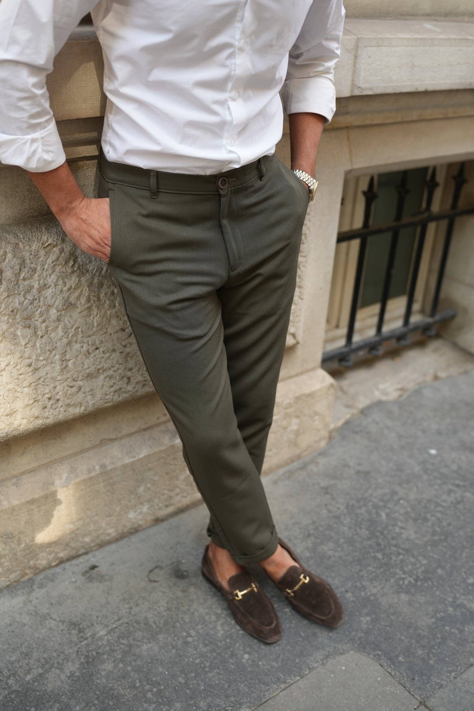 Wholesale,Donato, Donato Military Green Chino Pant, Green, 32W-28L-Tag40