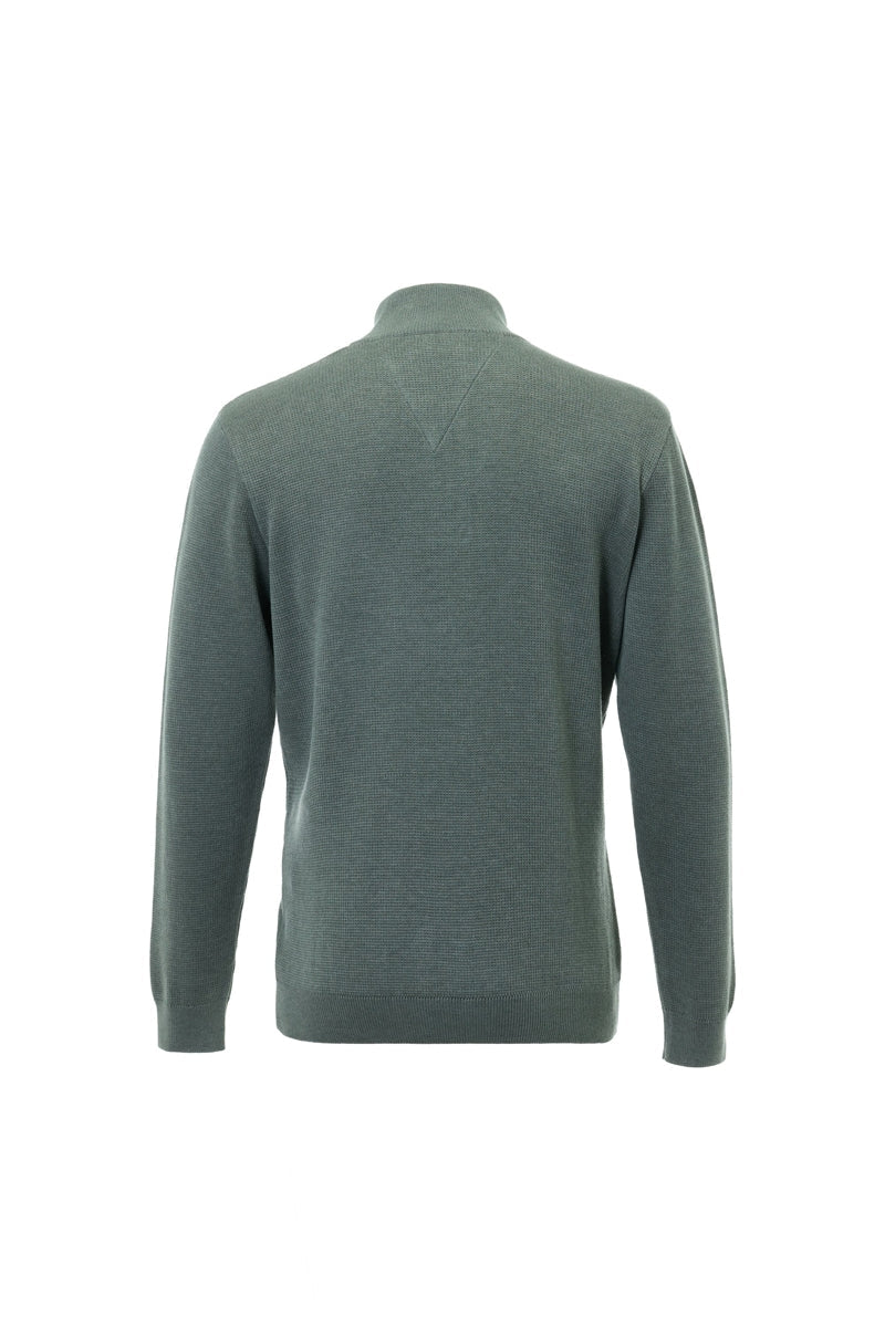 Wholesale,American Heritage, American Heritage Green Trimmed Melange Knit Textured Qtr Zip, Green, Medium-45-TagMLarge-47-TagLExtra Large-49-TagXL