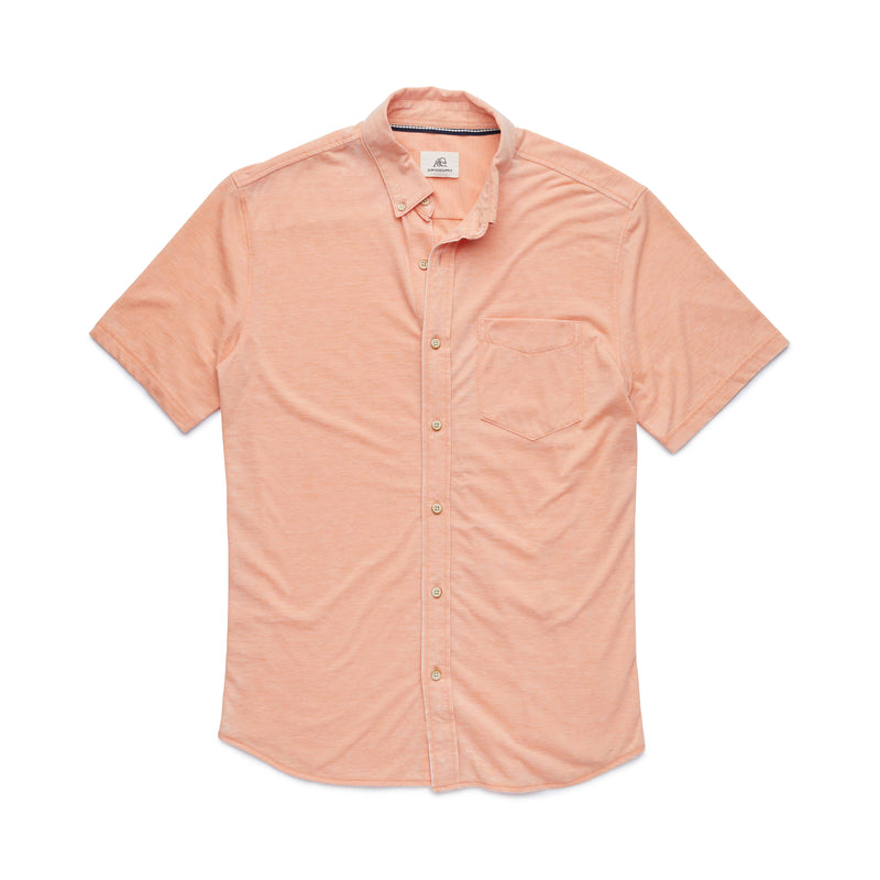 Surfside Supply Bright Orange Burnout Knit Short Sleeve Shirt With Front Pocket