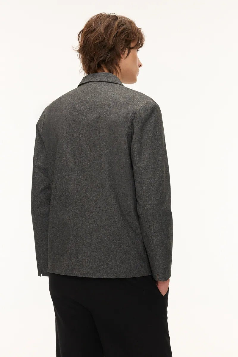 Direct From Brand,FYNE, FYNE Dark Grey Water-Repellent Casual Blazer, Grey, Large-47-TagL