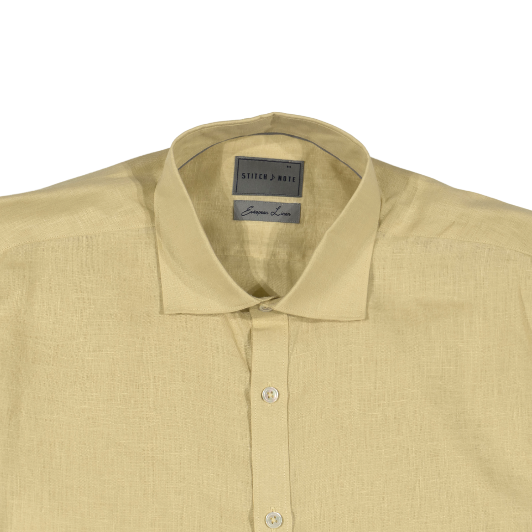 Brand Partner,Stitch Note, Stitch Note Sand European Linen Classic Long Sleeve Shirt, Tan, Extra Large-48-TagXXL