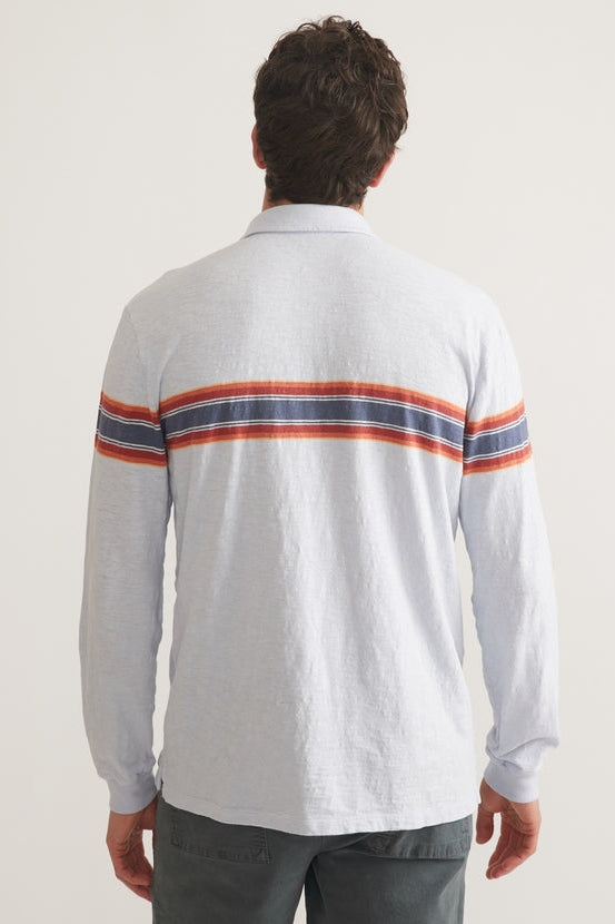 Wholesale,Marine Layer, Marine Layer Blue/Multi Stripe Vintage Heavy Slub Rugby Polo, Blue, Small-42-TagS