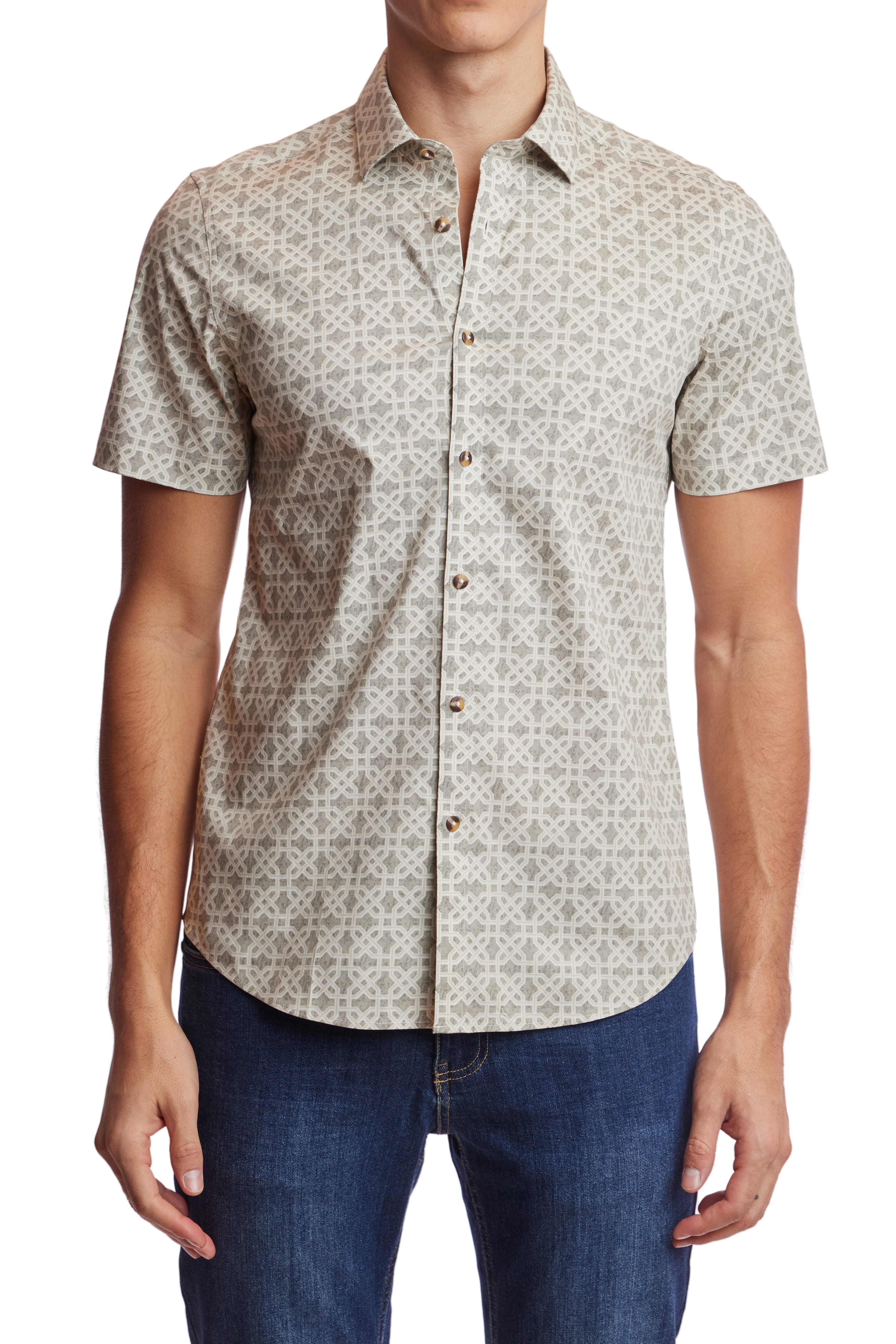 Wholesale,Paisley & Gray, Paisley & Gray Tan Geo Sawyer Shirt, Tan, Medium-41-TagMMedium-43-TagLLarge-46-TagXLSmall-38-TagSExtra Large-49-TagXXL
