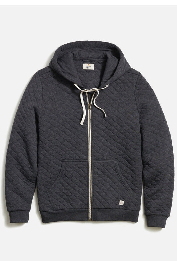 Wholesale,Marine Layer, Marine Layer Dark Heather Grey Full Zip Corbet Quilted Hoodie, Grey, Extra Extra Large-50-TagXXL