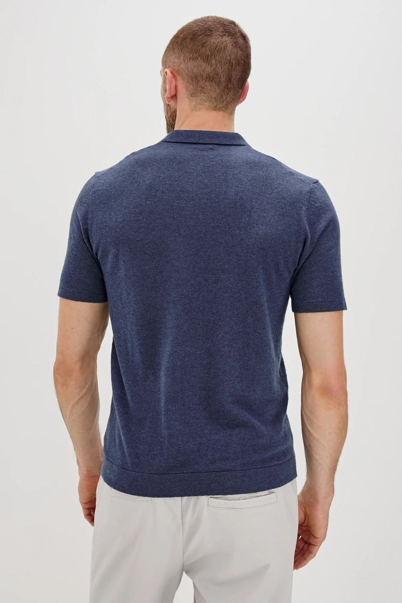 Wholesale,Rails, Rails Indigo Denim Striped Knit Polo, Blue, Small-39-TagSMedium-41-TagMLarge-43-TagLExtra Large-46-TagXL