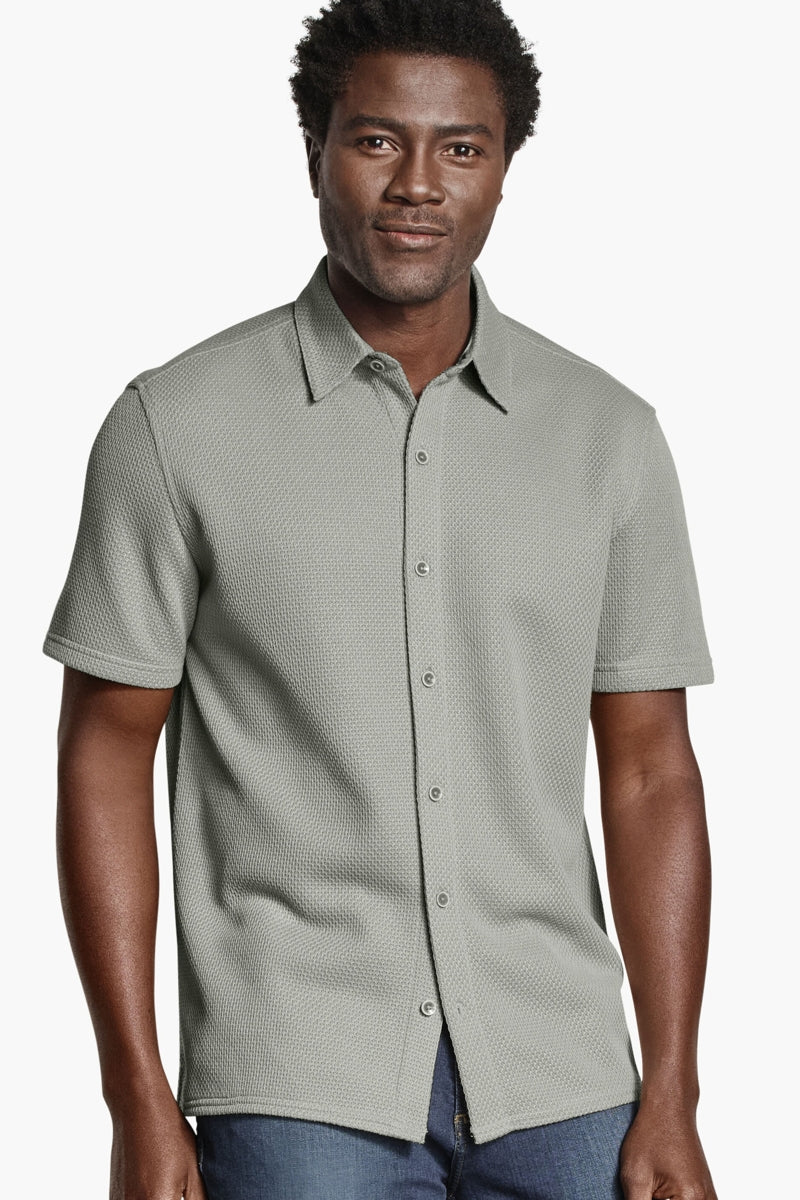 Wholesale,Johnston & Murphy, Johnston & Murphy Sage Linden Textured Shirt, Green, Extra Large-50-TagXLMedium-44-TagMLarge-48-TagL