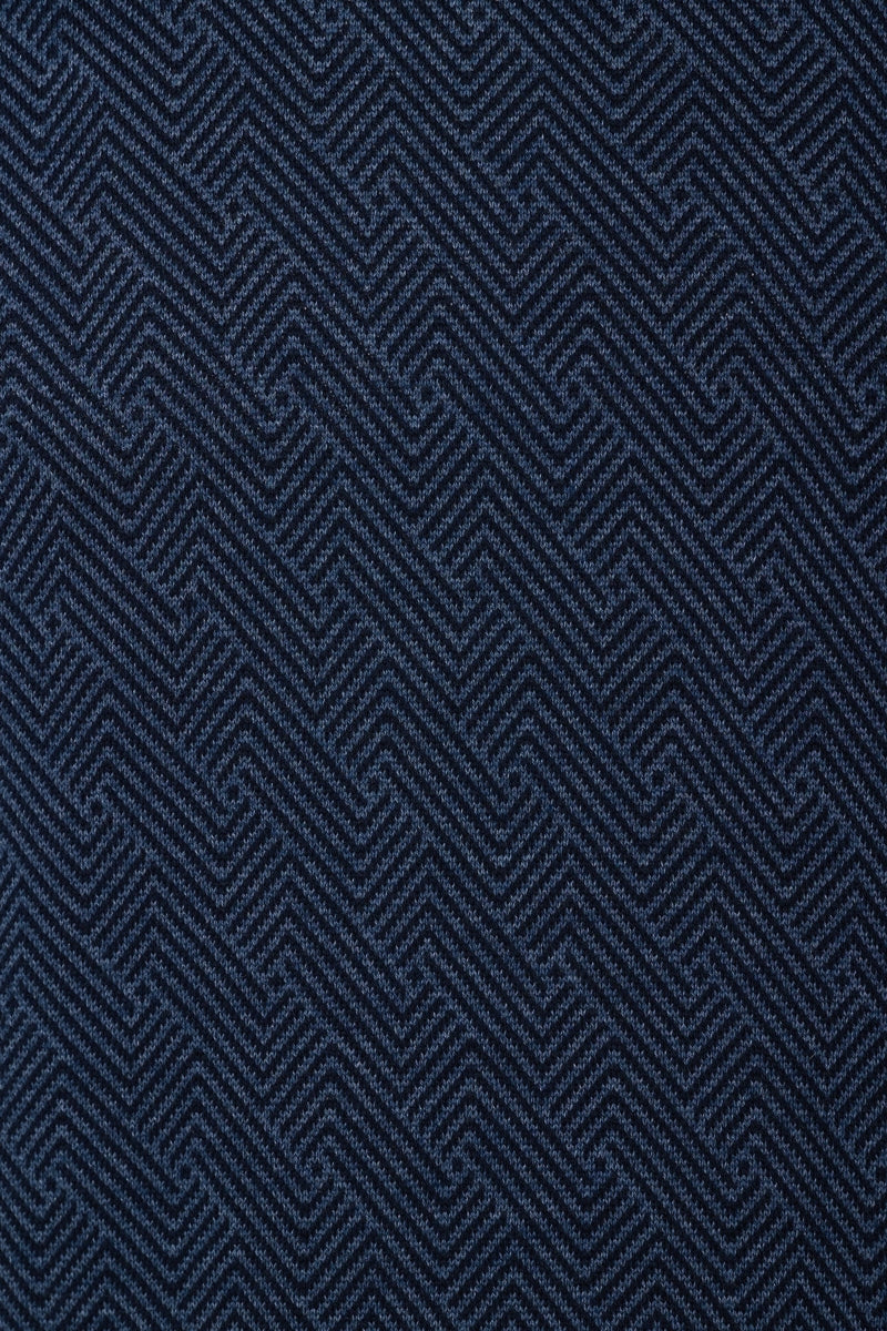 Wholesale,Luchiano Visconti, Luchiano Visconti Melange Navy Weave Panelled Tee, Blue, Extra Extra Large-49-TagXXL