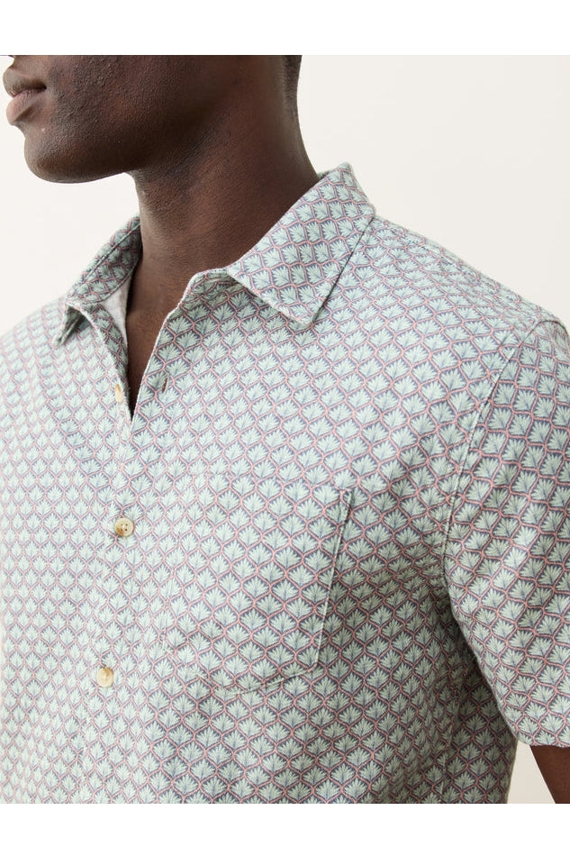Wholesale,Marine Layer, Marine Layer Aqua Agave Print Stretch Shirt, Green, Medium-43-TagM
