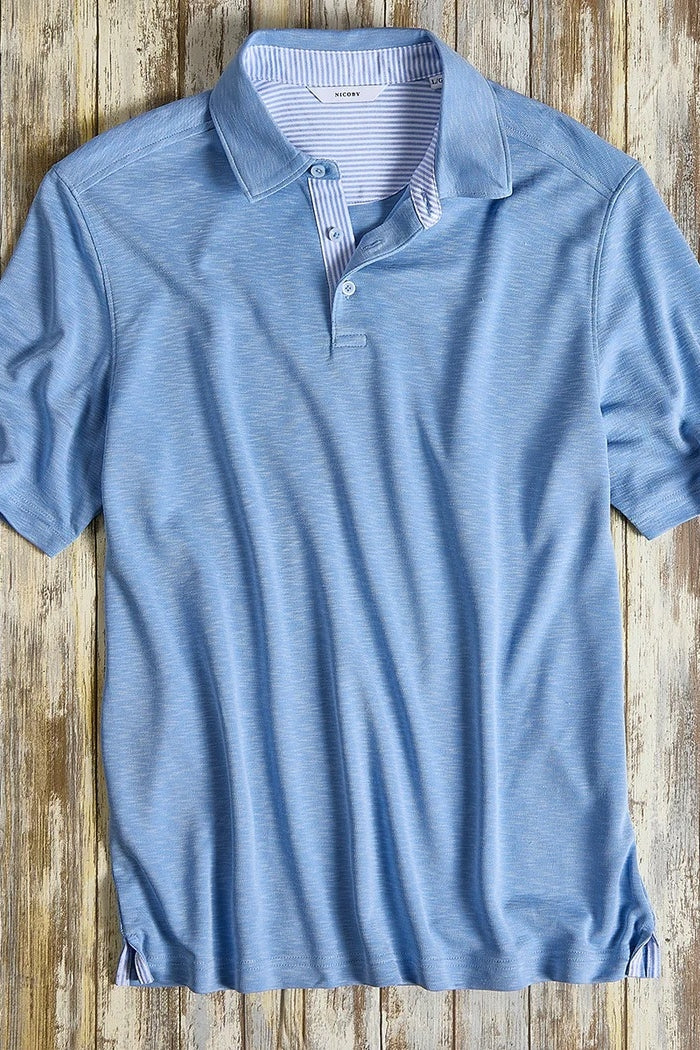 Wholesale,Nicoby Age of Wisdom, Nicoby Age of Wisdom Baby Blue Polynosic Slub Polo, Blue, Extra Large-48-TagXLExtra Extra Large-50-TagXXL