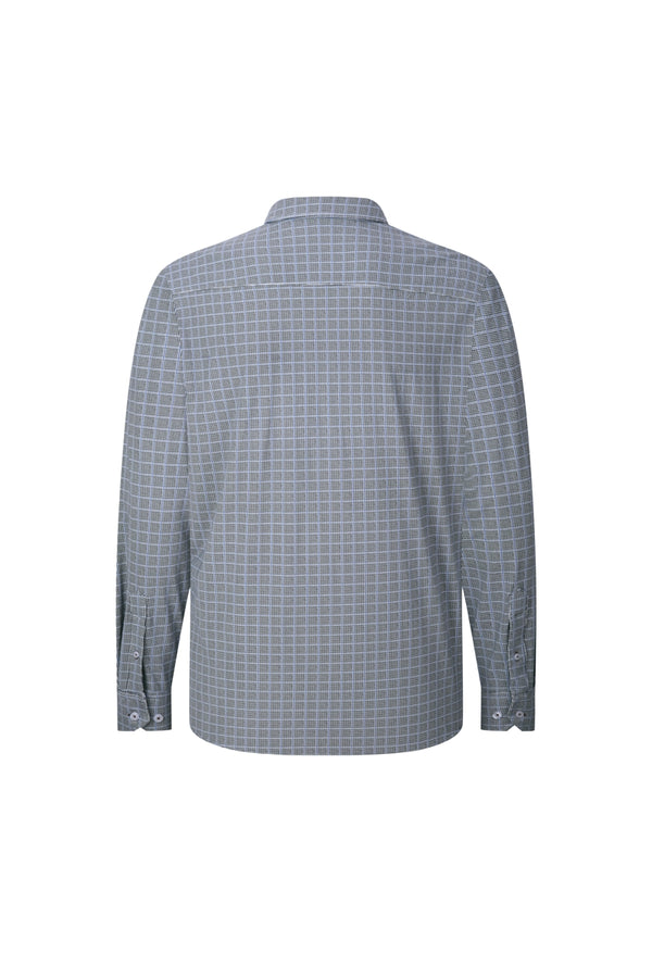 American Heritage Brown with Blue Plaid Performance Printed Shirt