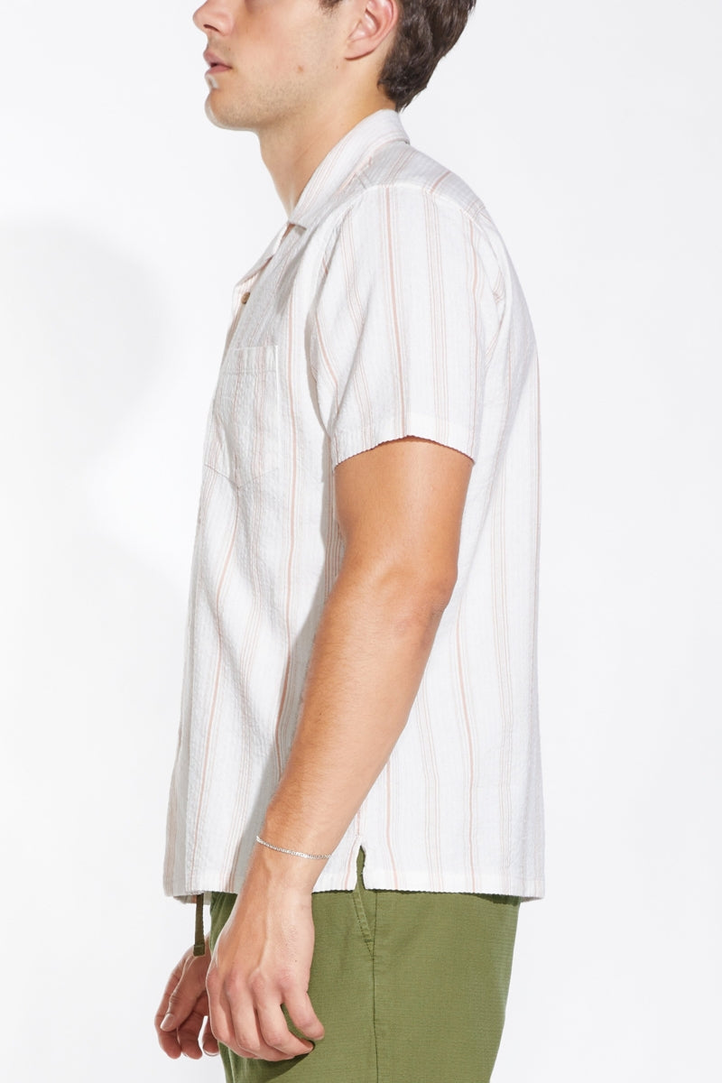 Wholesale,Civil Society, Civil Society White/Salmon Striped Shirt, White, Large-46-TagL