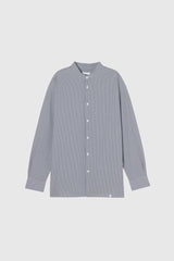 FYNE Navy/White Stripe Stand Collar Shirt