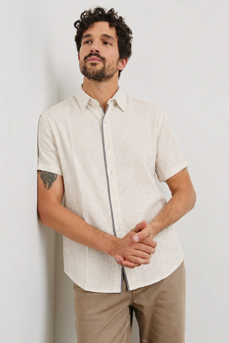 Wholesale,American Heritage, American Heritage Cream/Melange Grey Striped Shirt, Cream, Medium-44-TagMLarge-46-TagLExtra Large-49-TagXLExtra Extra Large-52-TagXXLSmall-42-TagS