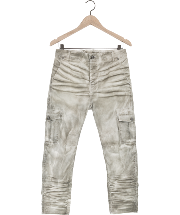 Reese De Luca Olive Dirty Wash Stretch Twill Cargo Pants