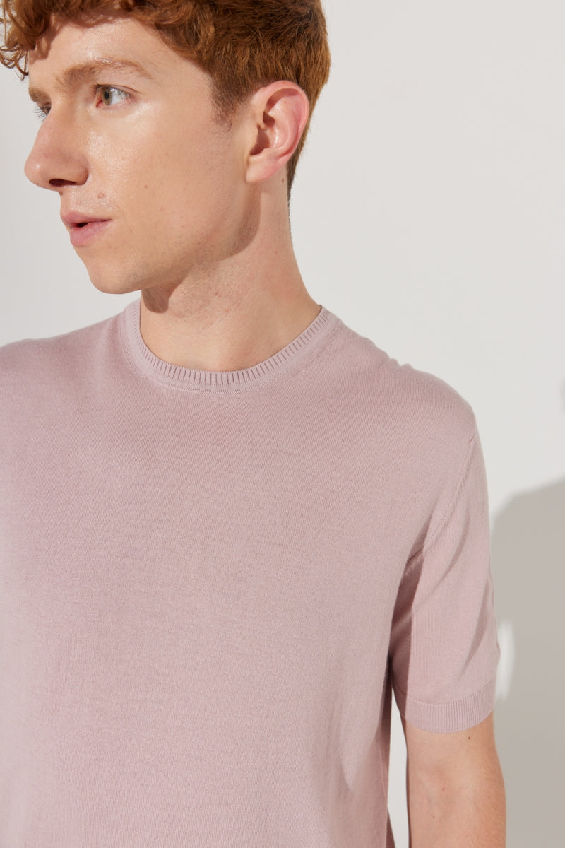 Wholesale,Altinyildiz Classics, Altinyildiz Classics Dusty Rose Knit T-Shirt, Pink, Extra Large-46-TagXL