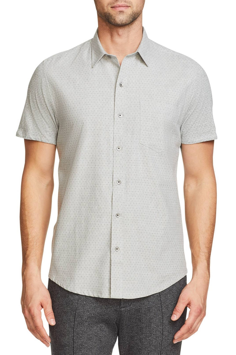 Faire,W.R.K, W.R.K Reworked Green Textured Grid Short Sleeve Shirt, Green, Small-40-TagSMedium-42-TagMLarge-44-TagLExtra Large-48-TagXXLLarge-46-TagXL