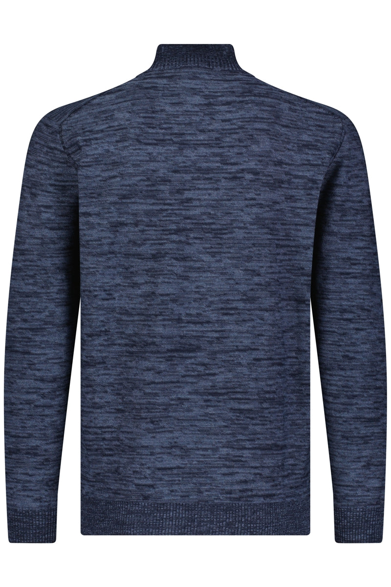 Wholesale,Luchiano Visconti, Luchiano Visconti Navy Double Panel Full Zip Jacquard Pullover, Blue, Small-38-TagS